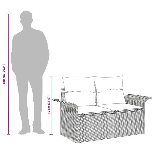 Grote foto vidaxl tuinbank met kussen 141 x 62 x 69 cm poly rattan tuin en terras tuinmeubelen