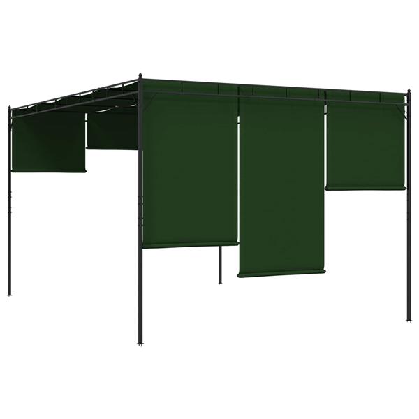 Grote foto vidaxl prieel 4 x 3 x 2 3 m groen polyester en staal tuin en terras overige tuin en terras
