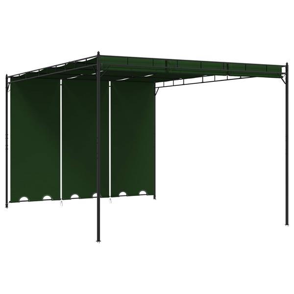 Grote foto vidaxl prieel 4 x 3 x 2 3 m groen polyester en staal tuin en terras overige tuin en terras
