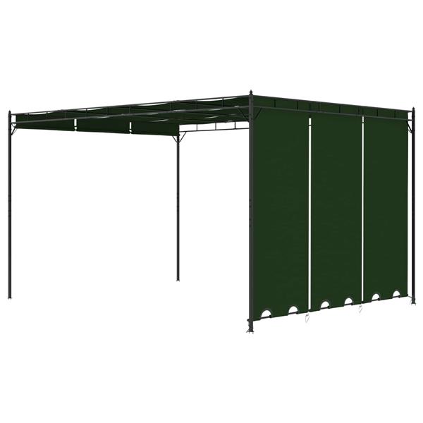 Grote foto vidaxl prieel 4 x 3 x 2 3 m groen polyester en staal tuin en terras overige tuin en terras