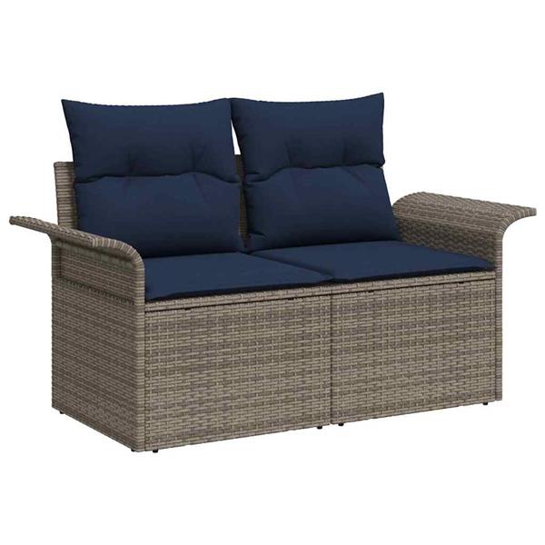 Grote foto vidaxl tuinbank met kussen 141 x 62 x 69 cm poly rattan tuin en terras tuinmeubelen