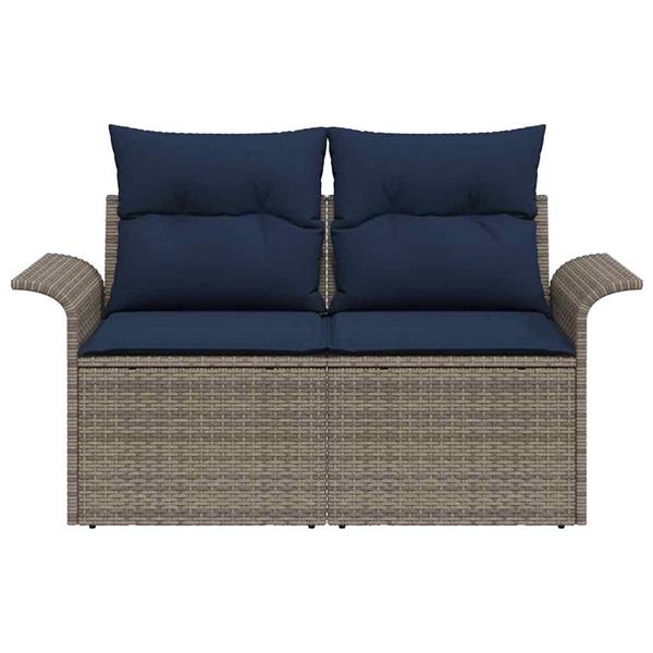 Grote foto vidaxl tuinbank met kussen 141 x 62 x 69 cm poly rattan tuin en terras tuinmeubelen