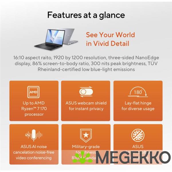 Grote foto asus vivobook 14 m1405naq ly025w 14 amd ryzen 7 computers en software overige computers en software
