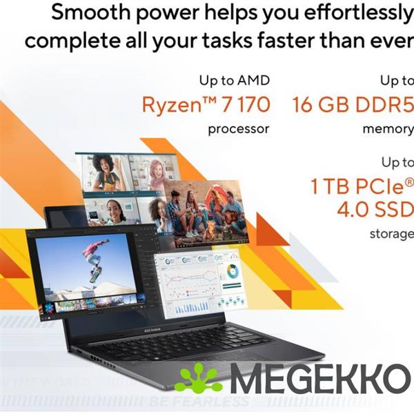 Grote foto asus vivobook 14 m1405naq ly025w 14 amd ryzen 7 computers en software overige computers en software