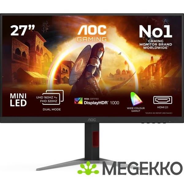 Grote foto aoc g4 u27g4xm 27 4k 160hz fhd 320hz miniled ips monitor computers en software overige computers en software