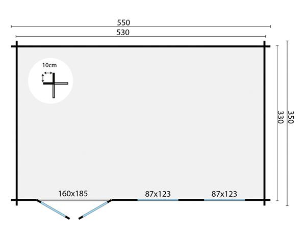 Grote foto blokhut tuinhuis sophie 40 mm onbehandeld tuin en terras tuinhuisjes en blokhutten