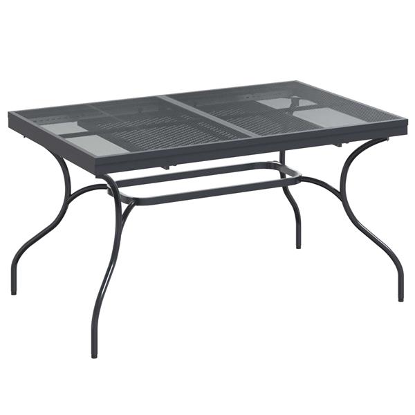 Grote foto vidaxl uiterbreidbare mesh eettafel antracietkleurig 212 x 90 x 76 cm tuin en terras tuinmeubelen