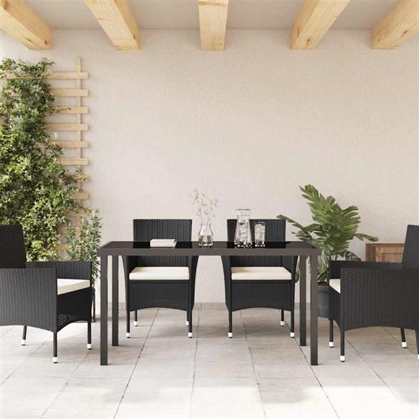 Grote foto vidaxl tuinstafel zwart 140 x 70 x 73 cm metaal tuin en terras tuinmeubelen