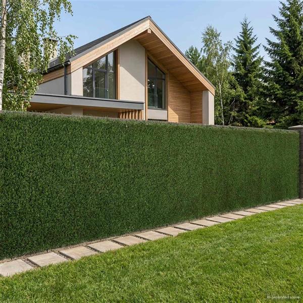Grote foto vidaxl kunstmatige omheining lichtgroen 1 x 4 m pvc en staal tuin en terras sierplanten
