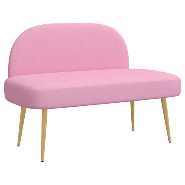 Grote foto vidaxl beklede bank met rugleuning roze 110 x 60 x 76 cm polyester huis en inrichting overige huis en inrichting