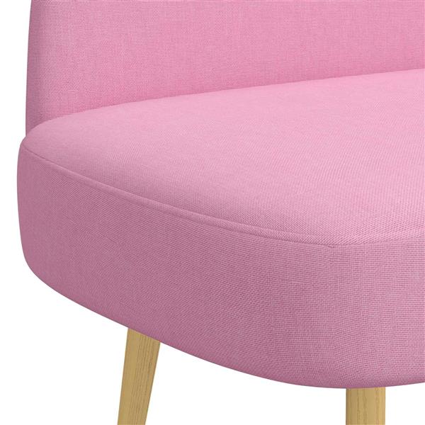 Grote foto vidaxl beklede bank met rugleuning roze 110 x 60 x 76 cm polyester huis en inrichting overige huis en inrichting
