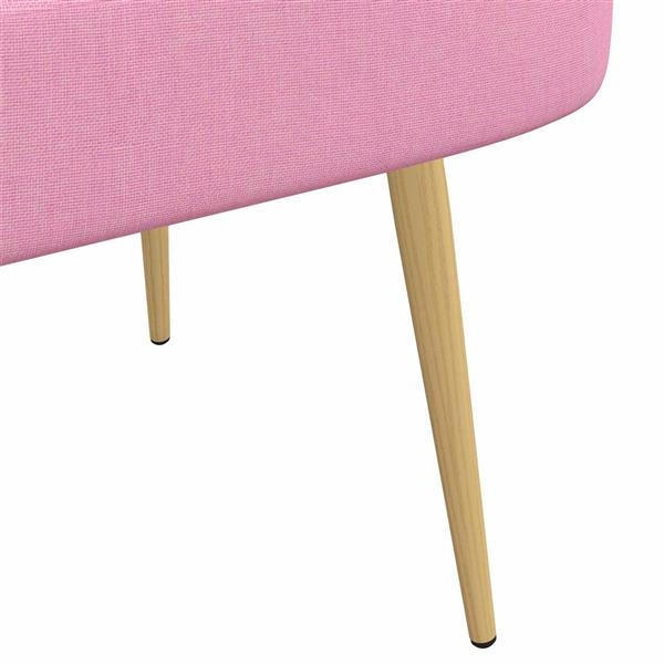 Grote foto vidaxl beklede bank met rugleuning roze 110 x 60 x 76 cm polyester huis en inrichting overige huis en inrichting