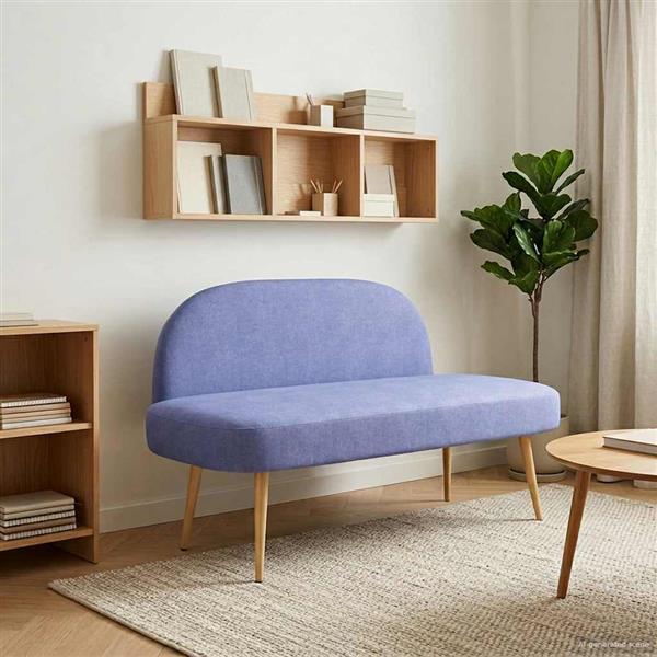 Grote foto vidaxl beklede bank met rugleuning jeans blauw 110 x 60 x 76 cm huis en inrichting overige huis en inrichting