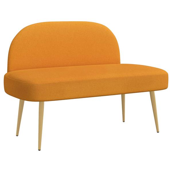 Grote foto vidaxl beklede bank met rugleuning donkergeel 110 x 60 x 76 cm huis en inrichting overige huis en inrichting