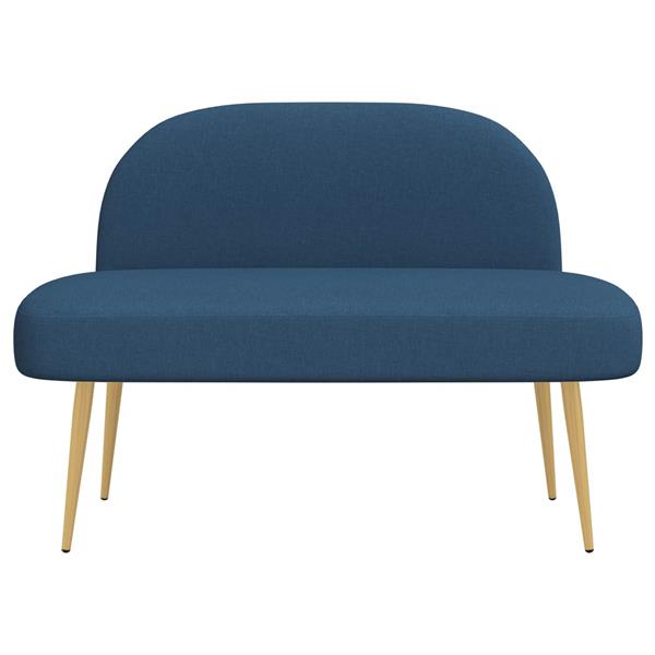 Grote foto vidaxl beklede bank met rugleuning blauw 110 x 60 x 76 cm polyester huis en inrichting overige huis en inrichting