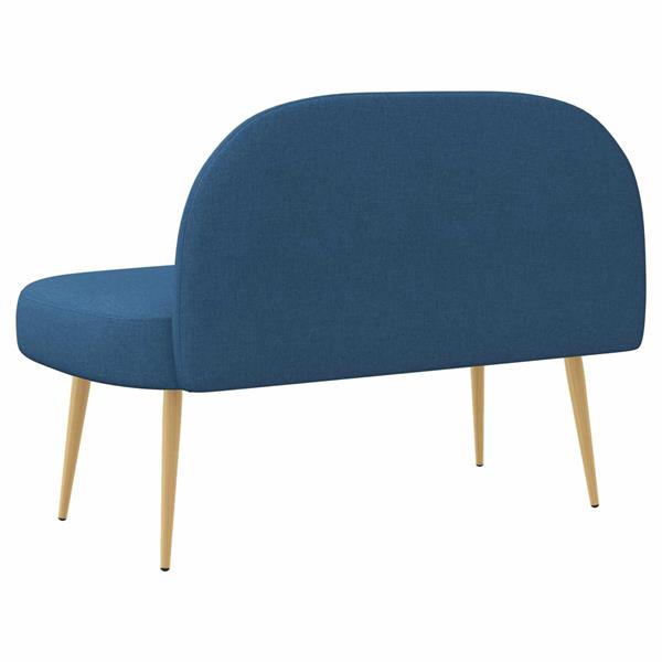Grote foto vidaxl beklede bank met rugleuning blauw 110 x 60 x 76 cm polyester huis en inrichting overige huis en inrichting