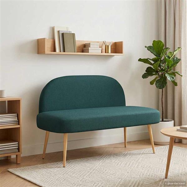 Grote foto vidaxl beklede bank met rugleuning donkergroen 110 x 60 x 76 cm huis en inrichting overige huis en inrichting