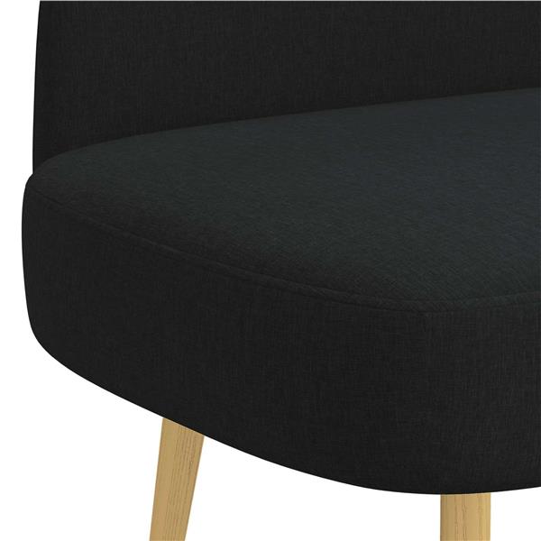 Grote foto vidaxl beklede bank met rugleuning zwart 110 x 60 x 76 cm polyester huis en inrichting overige huis en inrichting
