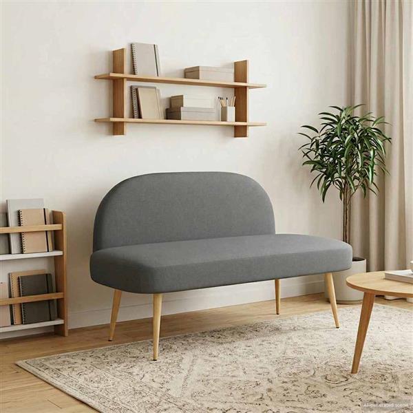 Grote foto vidaxl beklede bank met rugleuning donkergrijs 110 x 60 x 76 cm huis en inrichting overige huis en inrichting