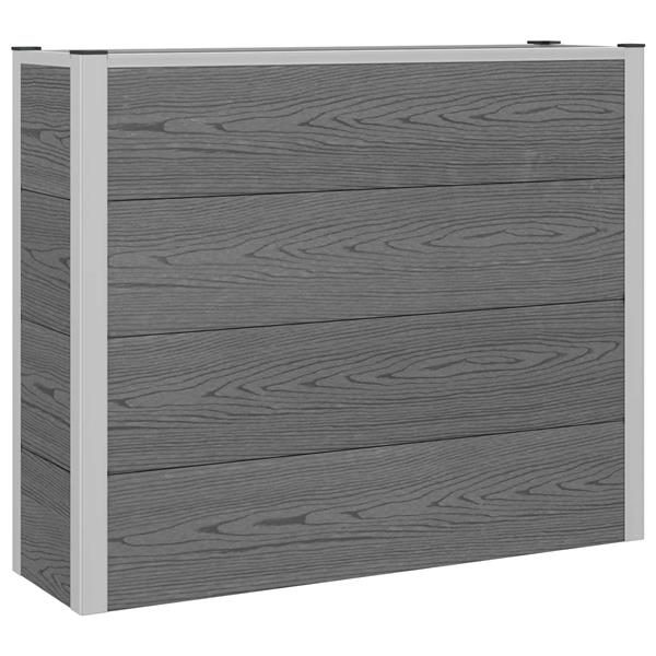 Grote foto vidaxl verhoogde plantenbak grijs 100 x 30 x 22 cm wpc en aluminium tuin en terras overige tuin en terras