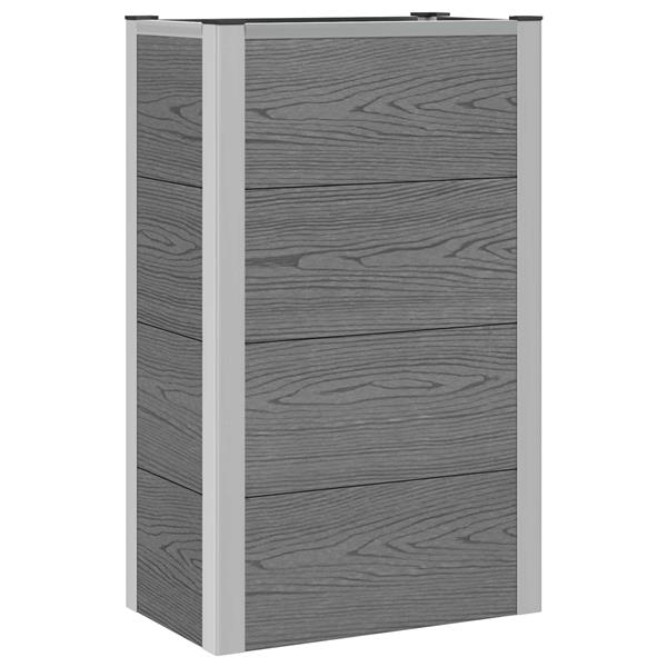Grote foto vidaxl verhoogde plantenbak grijs 50 x 30 x 82 cm wpc en aluminium tuin en terras overige tuin en terras