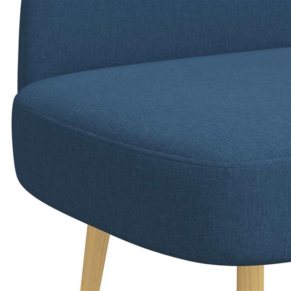 Grote foto vidaxl beklede bank met rugleuning blauw 110 x 60 x 76 cm polyester huis en inrichting overige huis en inrichting