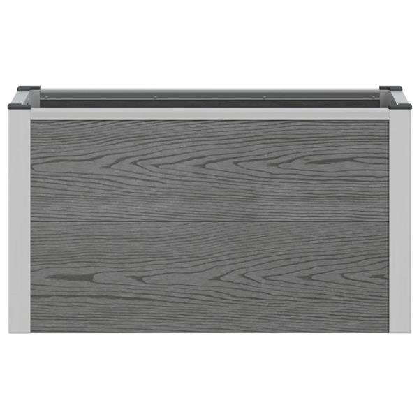 Grote foto vidaxl verhoogde plantenbak grijs 75 x 30 x 22 cm wpc en aluminium tuin en terras overige tuin en terras