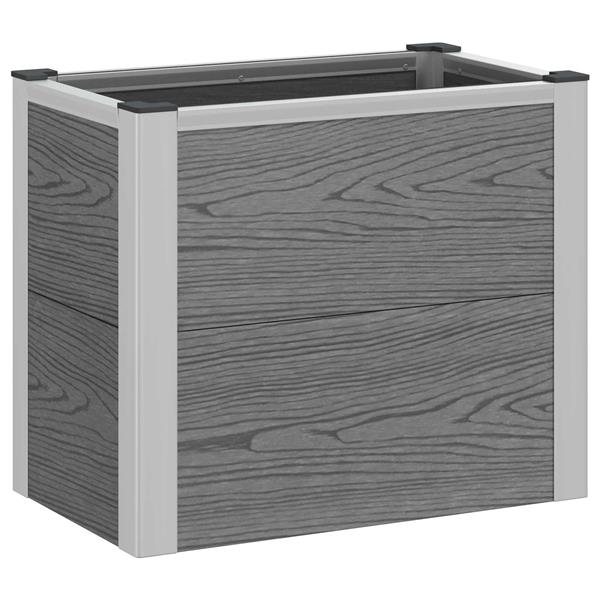 Grote foto vidaxl verhoogde plantenbak grijs 50 x 30 x 22 cm wpc en aluminium tuin en terras overige tuin en terras