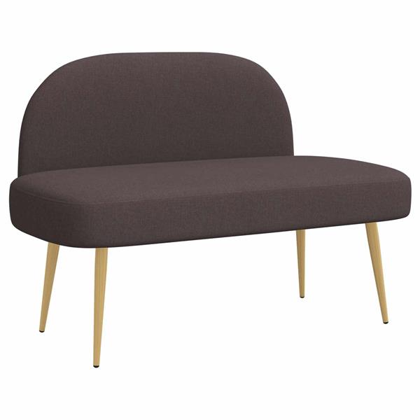 Grote foto vidaxl beklede bank met rugleuning donkerbruin 110 x 60 x 76 cm huis en inrichting overige huis en inrichting