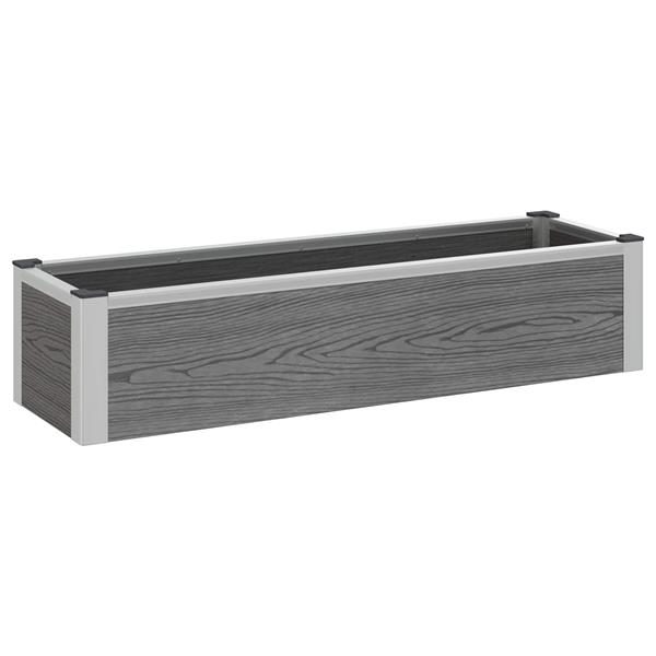 Grote foto vidaxl verhoogde plantenbak grijs 100 x 30 x 22 cm wpc en aluminium tuin en terras overige tuin en terras