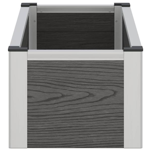 Grote foto vidaxl verhoogde plantenbak grijs 75 x 30 x 22 cm wpc en aluminium tuin en terras overige tuin en terras