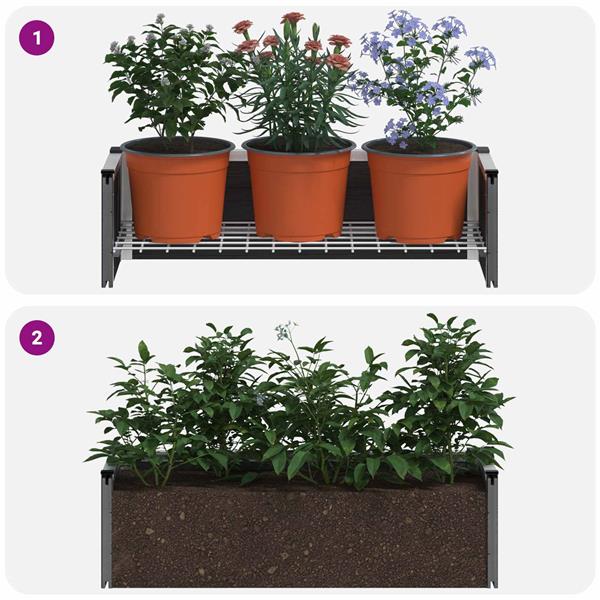 Grote foto vidaxl verhoogde plantenbak grijs 75 x 30 x 22 cm wpc en aluminium tuin en terras overige tuin en terras