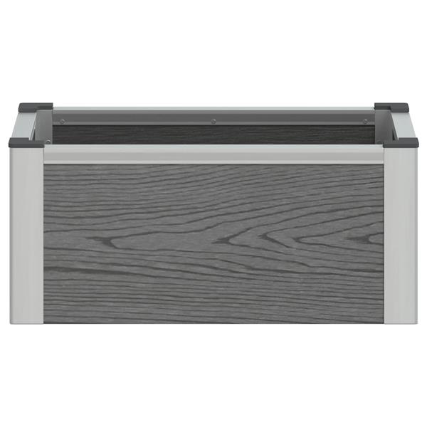 Grote foto vidaxl verhoogde plantenbak grijs 50 x 30 x 22 cm wpc en aluminium tuin en terras overige tuin en terras