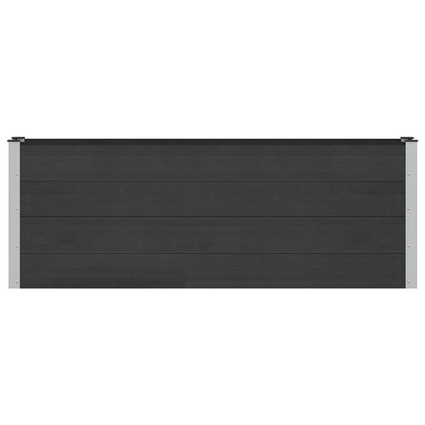 Grote foto vidaxl verhoogde plantenbak zwart 200 x 30 x 72 cm wpc en aluminium tuin en terras overige tuin en terras