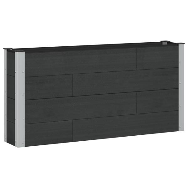 Grote foto vidaxl verhoogde plantenbak zwart 150 x 30 x 72 cm alu. tuin en terras overige tuin en terras