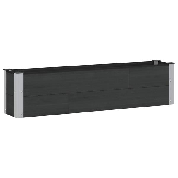 Grote foto vidaxl verhoogde plantenbak zwart 150 x 30 x 36 cm alu. tuin en terras overige tuin en terras