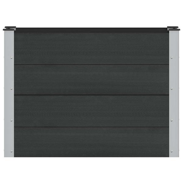 Grote foto vidaxl verhoogde plantenbak zwart 100 x 30 x 72 cm alu. tuin en terras overige tuin en terras