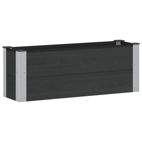 Grote foto vidaxl verhoogde plantenbak zwart 100 x 30 x 36 cm alu. tuin en terras overige tuin en terras