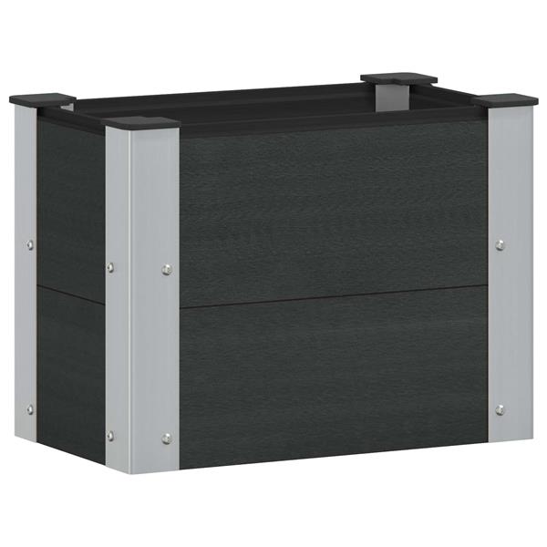Grote foto vidaxl verhoogde plantenbak zwart 50 x 30 x 36 cm alu. tuin en terras overige tuin en terras