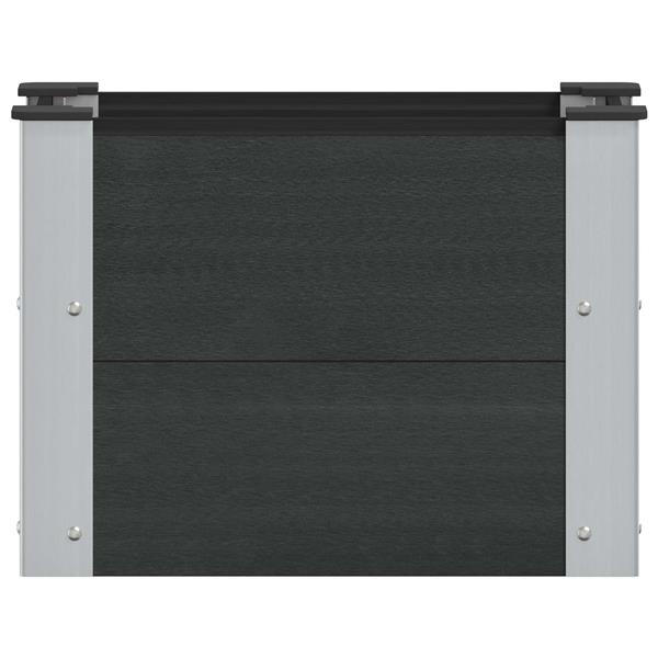 Grote foto vidaxl verhoogde plantenbak zwart 50 x 30 x 36 cm alu. tuin en terras overige tuin en terras