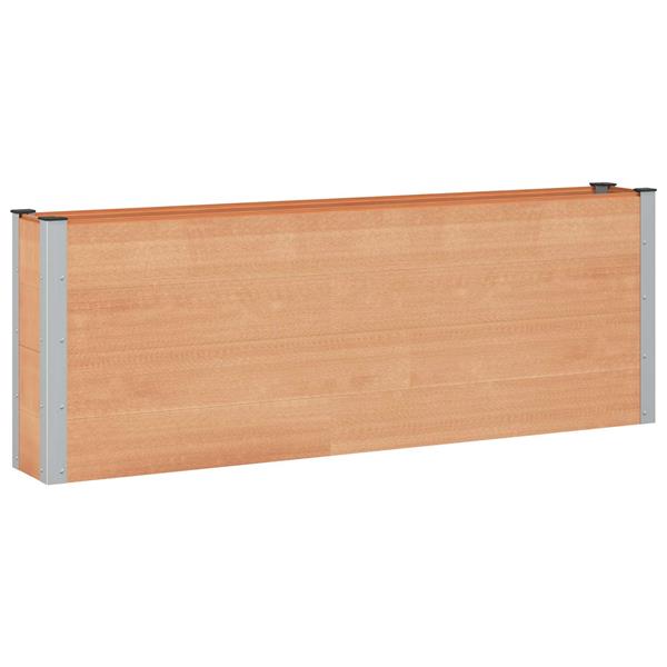 Grote foto vidaxl verhoogde plantenbak bruin 200 x 30 x 72 cm wpc en aluminium tuin en terras overige tuin en terras