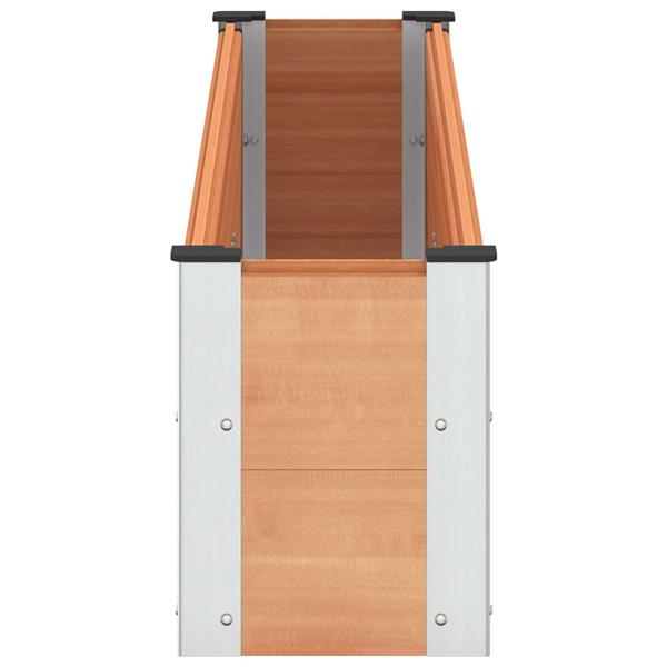 Grote foto vidaxl verhoogde plantenbak bruin 200 x 30 x 36 cm alu. tuin en terras overige tuin en terras