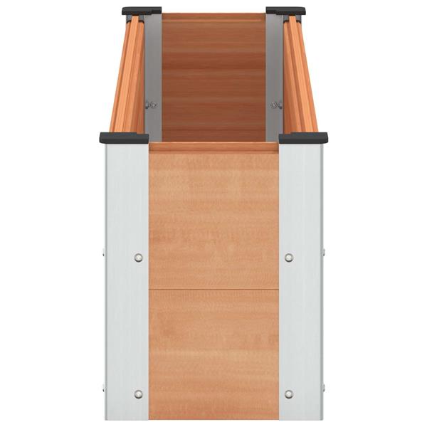 Grote foto vidaxl verhoogde plantenbak bruin 150 x 30 x 36 cm alu. tuin en terras overige tuin en terras