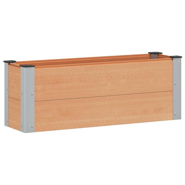 Grote foto vidaxl verhoogde plantenbak bruin 100 x 30 x 36 cm alu. tuin en terras overige tuin en terras