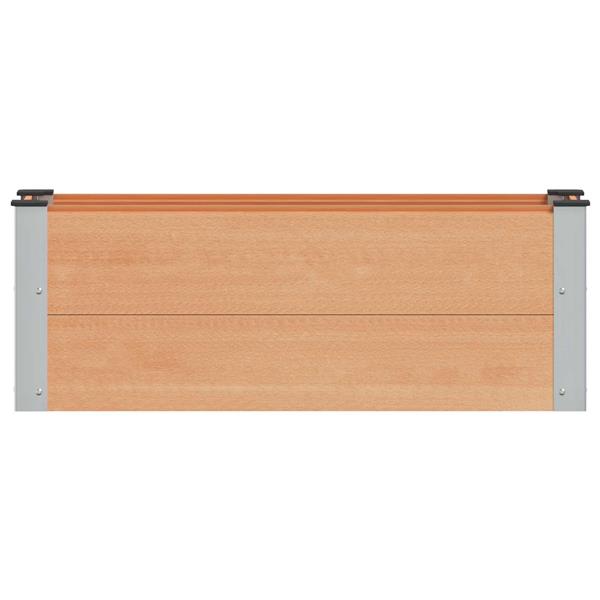 Grote foto vidaxl verhoogde plantenbak bruin 100 x 30 x 36 cm alu. tuin en terras overige tuin en terras