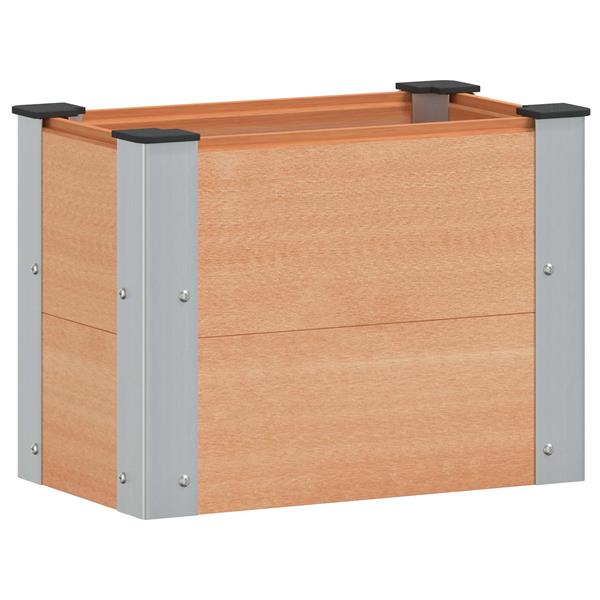 Grote foto vidaxl verhoogde plantenbak bruin 50 x 30 x 36 cm alu. tuin en terras overige tuin en terras