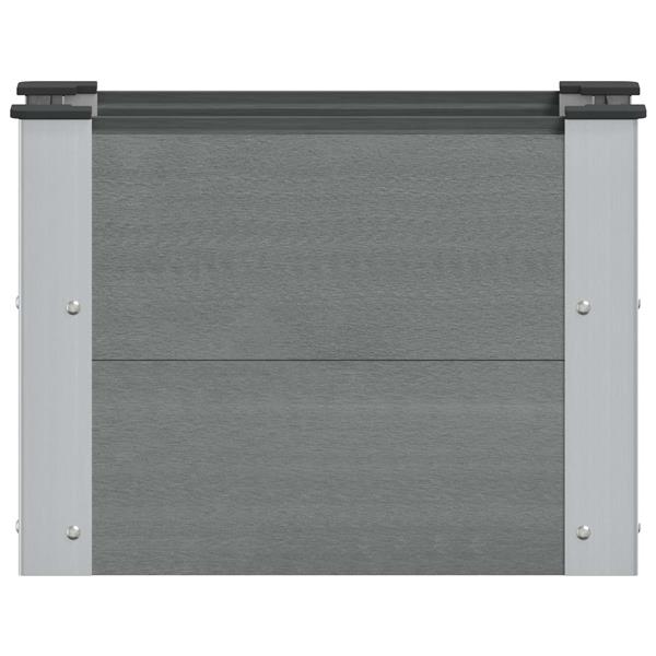 Grote foto vidaxl verhoogde plantenbak grijs 50 x 30 x 36 cm alu. tuin en terras overige tuin en terras