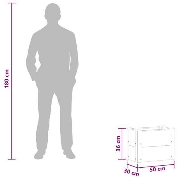 Grote foto vidaxl verhoogde plantenbak grijs 50 x 30 x 36 cm alu. tuin en terras overige tuin en terras