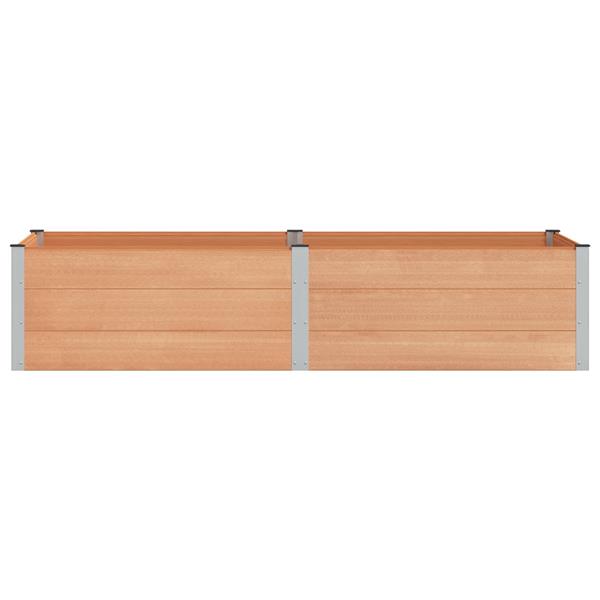 Grote foto vidaxl verhoogde plantenbak bruin 250 x 100 x 54 cm alu. tuin en terras overige tuin en terras