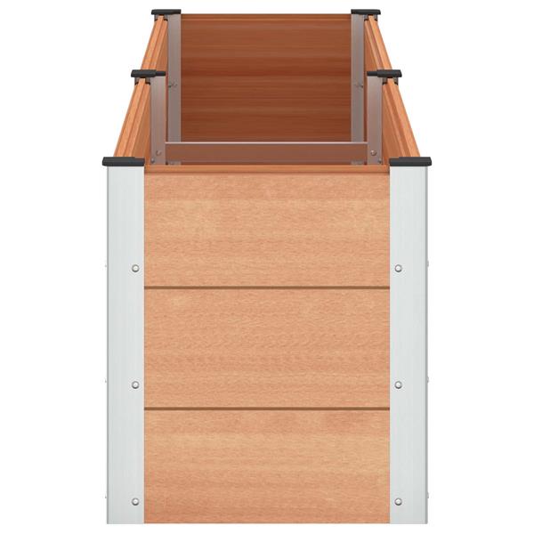 Grote foto vidaxl verhoogde plantenbak bruin 250 x 50 x 54 cm alu. tuin en terras overige tuin en terras